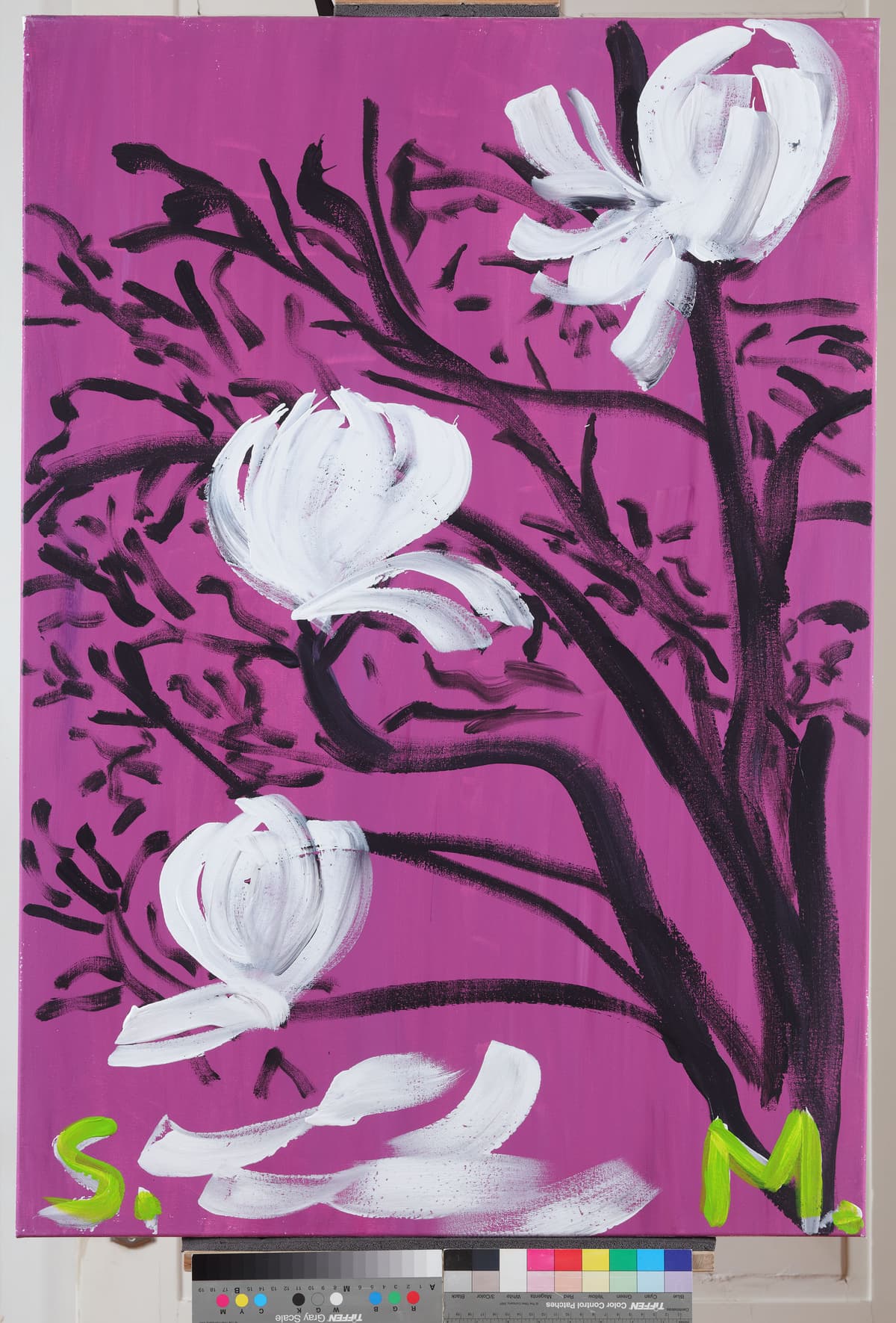 Prve Magnolije / The First Magnolias, 2022 — Acrylic on canvas by Saša Mesić