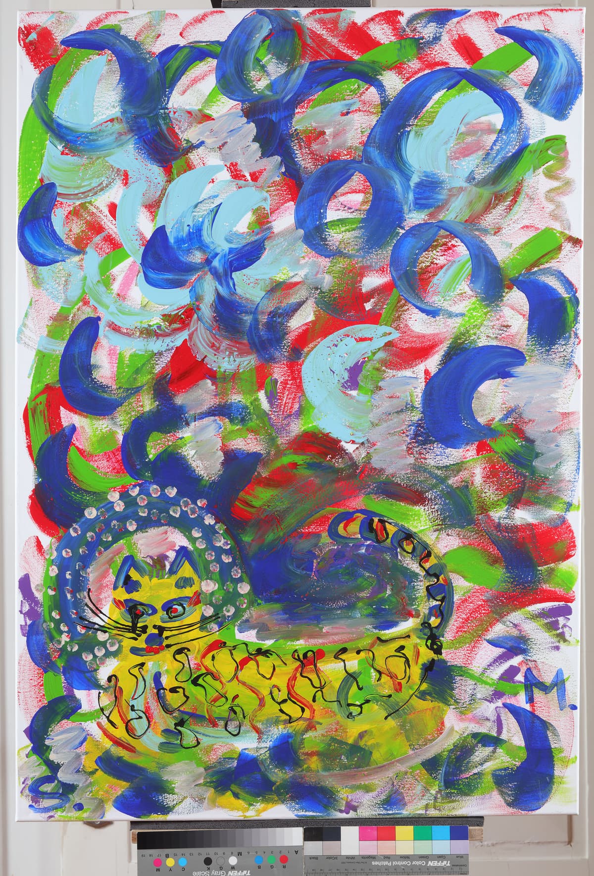 Strašni mačak / A Scary Cat, 2022 — Acrylic on canvas by Saša Mesić