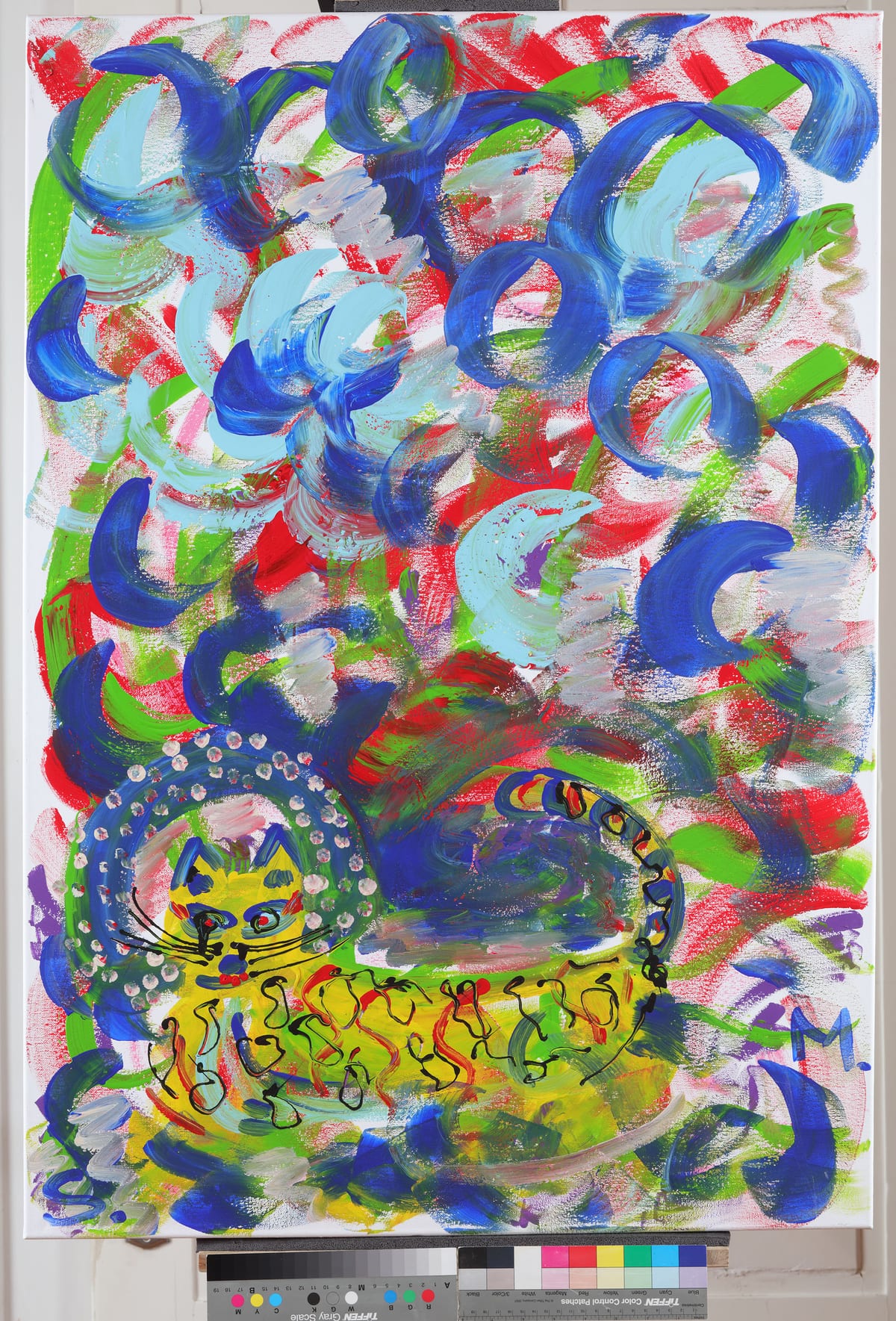 Strašni mačak / A Scary Cat, 2022 — Acrylic on canvas by Saša Mesić