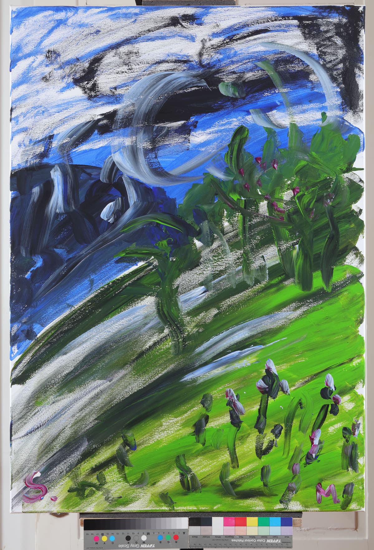 Kod Savićevića I / At the Savićević's I, 2022 — Acrylic on canvas by Saša Mesić