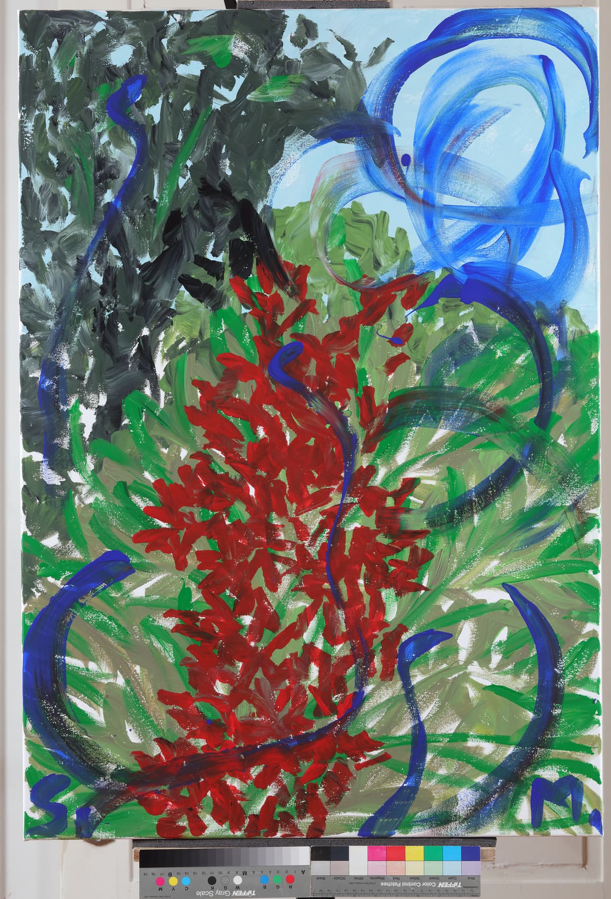 Ronioci kod koralja / Divers Next to Corals, 2022 — Acrylic on canvas by Saša Mesić