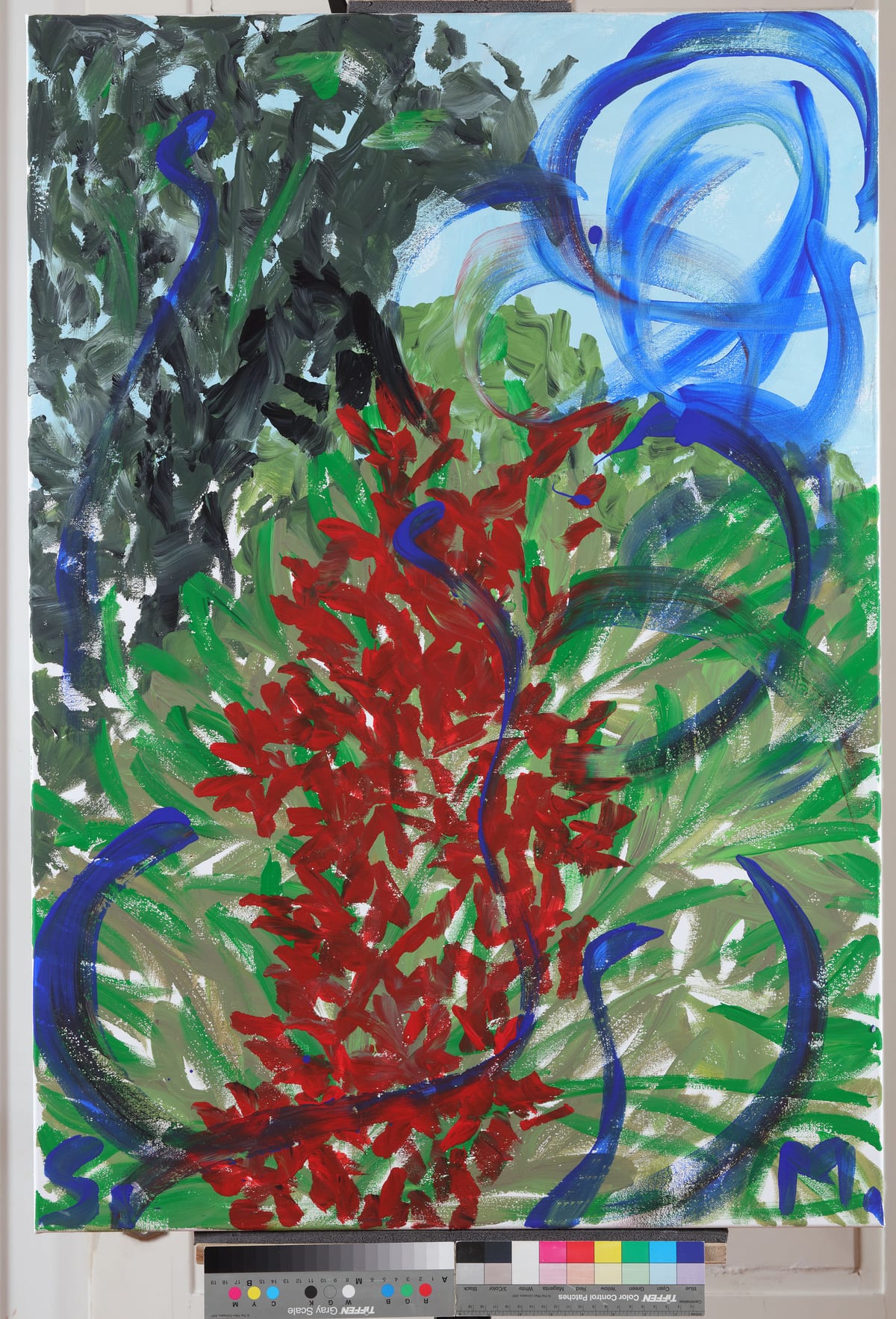 Ronioci kod koralja / Divers Next to Corals, 2022 — Acrylic on canvas by Saša Mesić