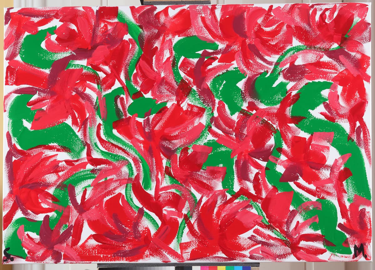 Zmije / Snakes, 2022 — Acrylic on canvas by Saša Mesić