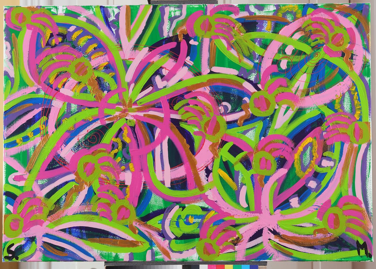 Skarabeji / Scarabs, 2022 — Acrylic on canvas by Saša Mesić