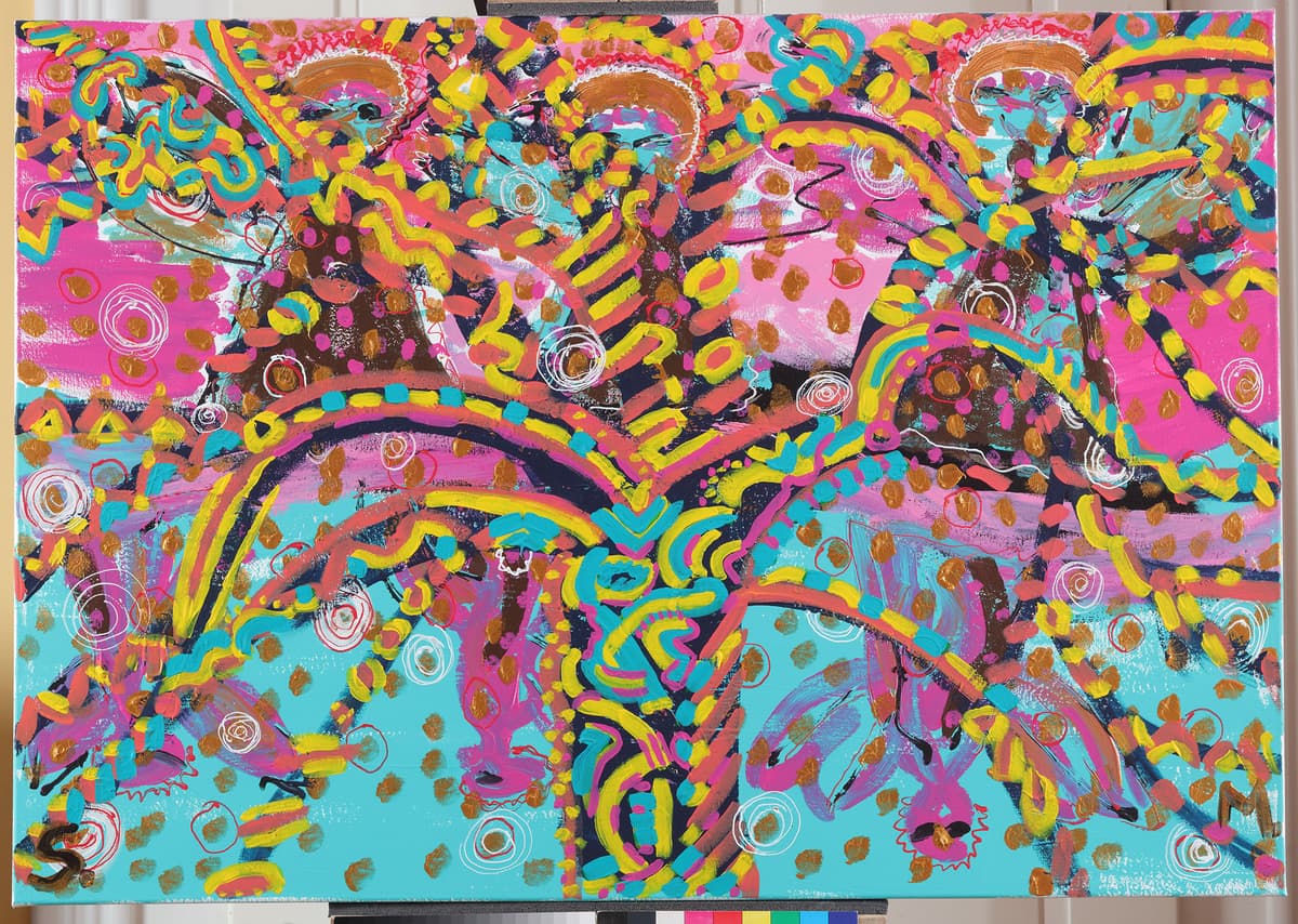 Mauri u španjolskim crkvama / Moors in Spanish Churches, 2022 — Acrylic on canvas by Saša Mesić