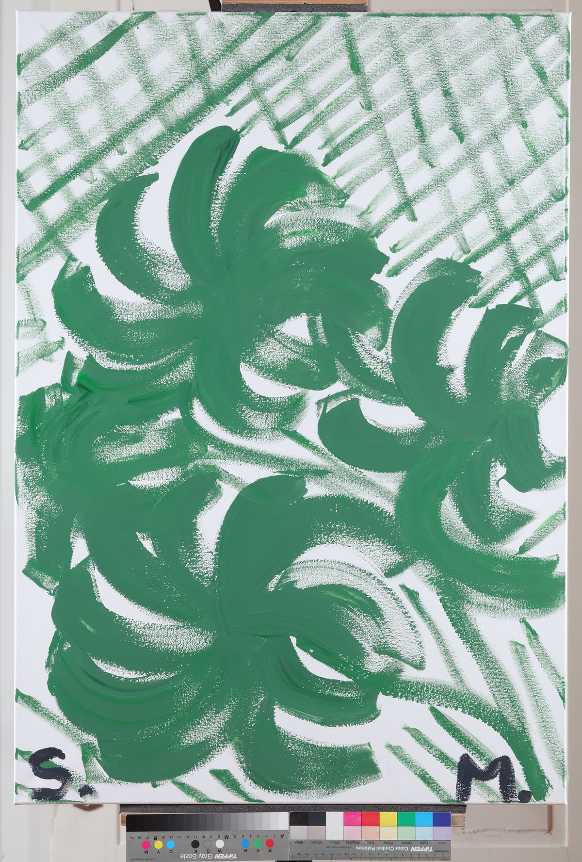 Kaligrafija i stolnjak / Calligraphy and Table Cloth, 2022 — Acrylic on canvas by Saša Mesić
