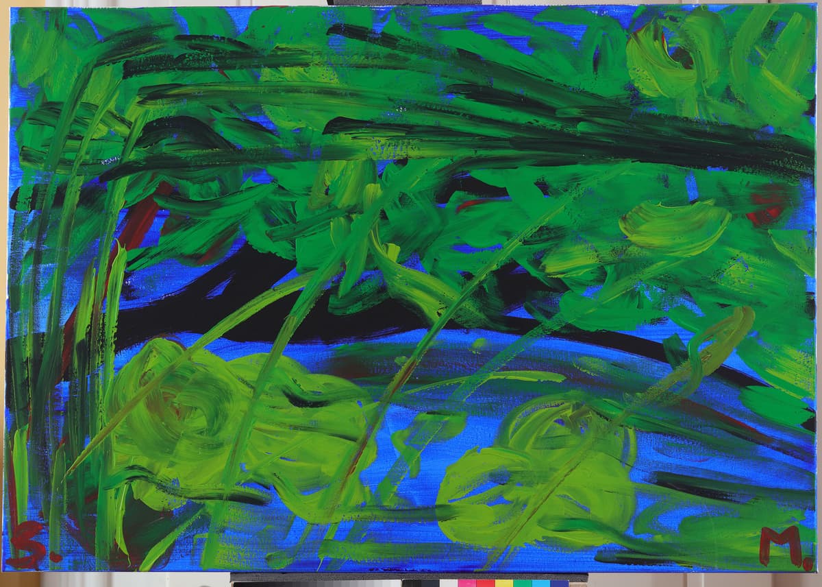 Princ i žaba / A Prince and a Frog, 2022 — Acrylic on canvas by Saša Mesić
