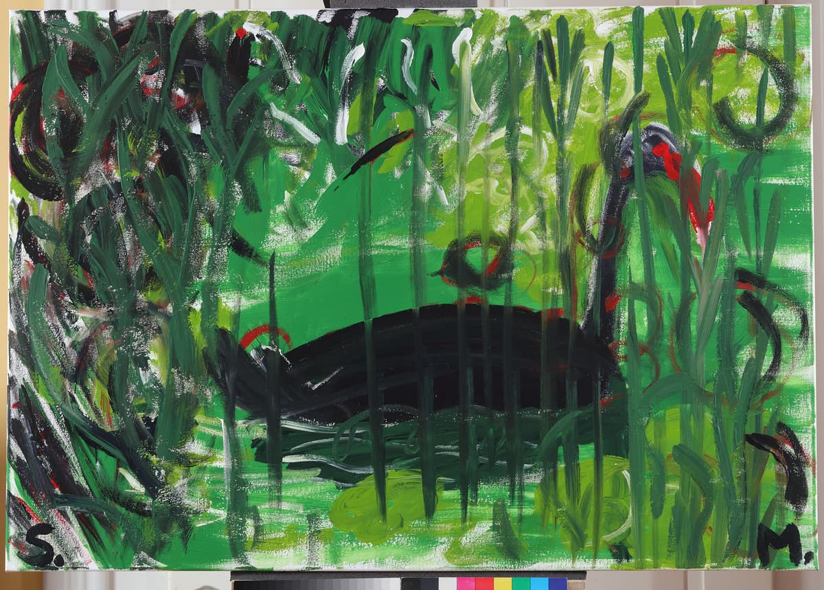 Crni labud / A Black Swan, 2022 — Acrylic on canvas by Saša Mesić