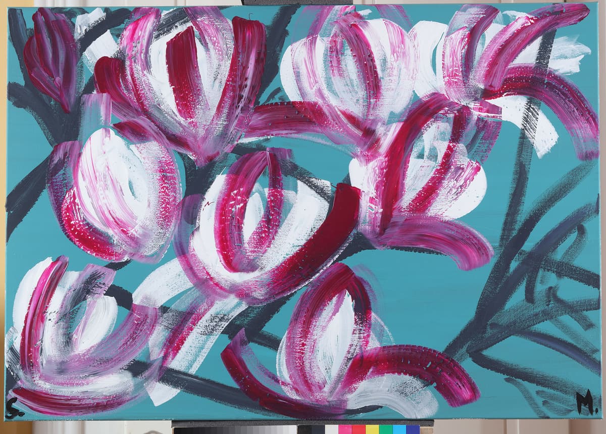 Magnolija / Magnolia, 2022 — Acrylic on canvas by Saša Mesić