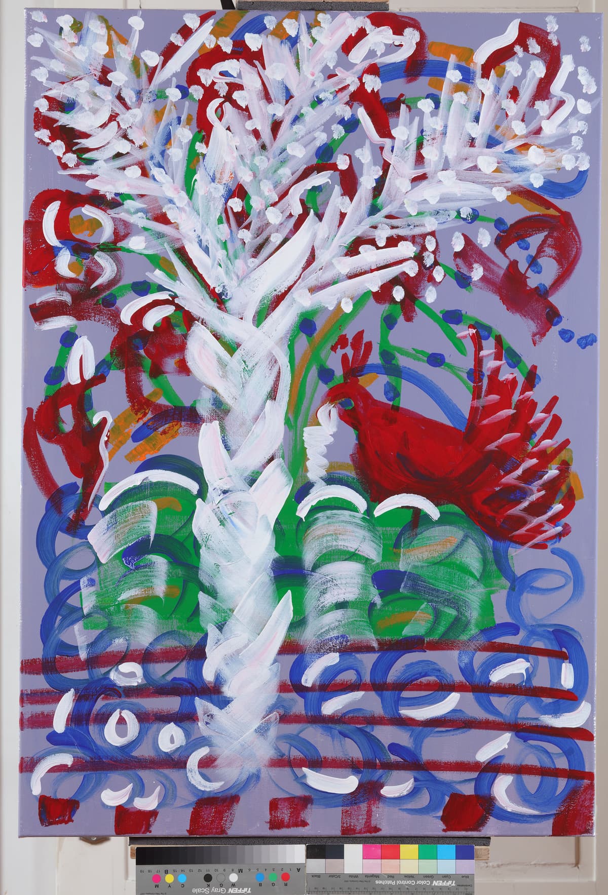 Kod rabina Kotela u dvorištu / In Rabbi Kotel's Backyard, 2022 — Acrylic on canvas by Saša Mesić
