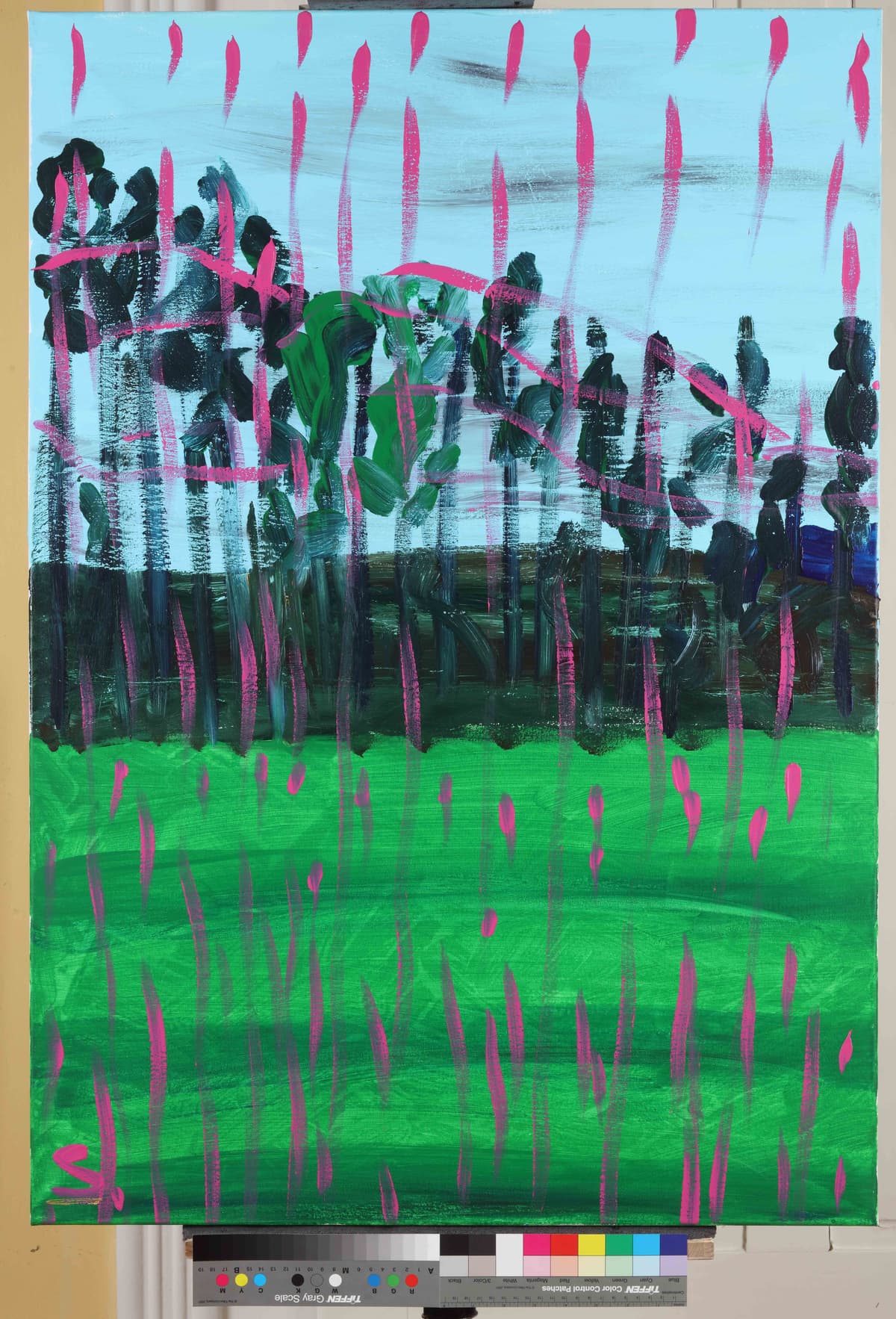 Kiša put Papuka / Rain on the way to Papuk, 2023 — Acrylic on canvas by Saša Mesić