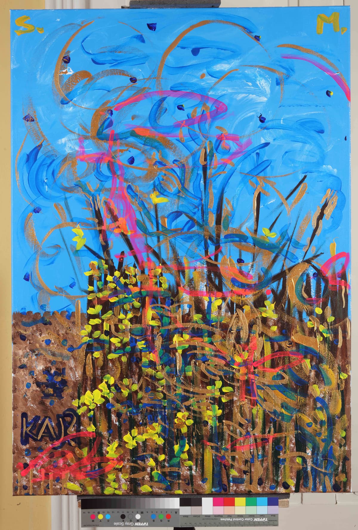 Neonski Anđeli u Zagrebu / Neon angels in Zagreb, 2025 — Acrylic on canvas by Saša Mesić
