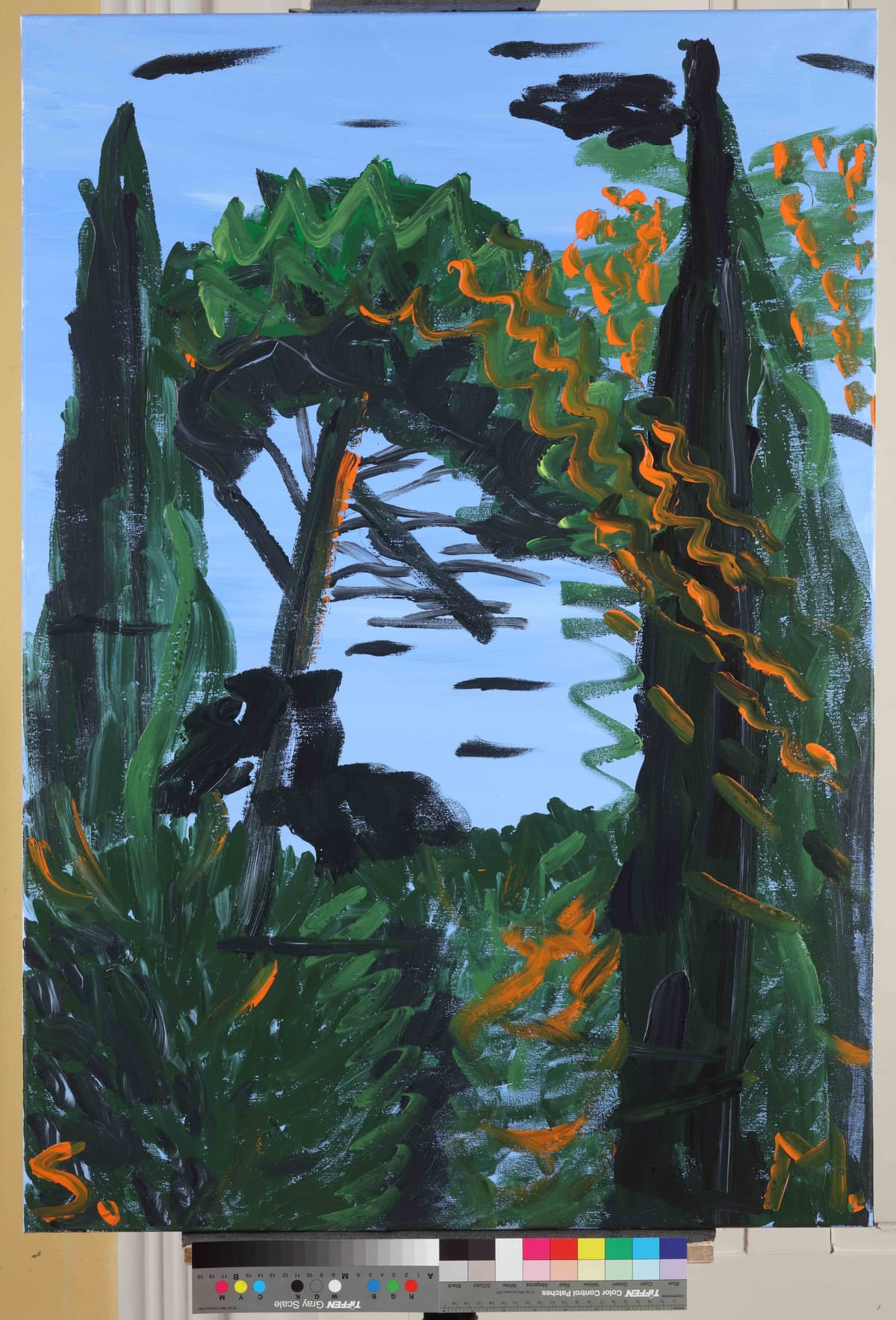 Silvija na Boru / Silvija on the pine tree, 2023 — Acrylic on canvas by Saša Mesić