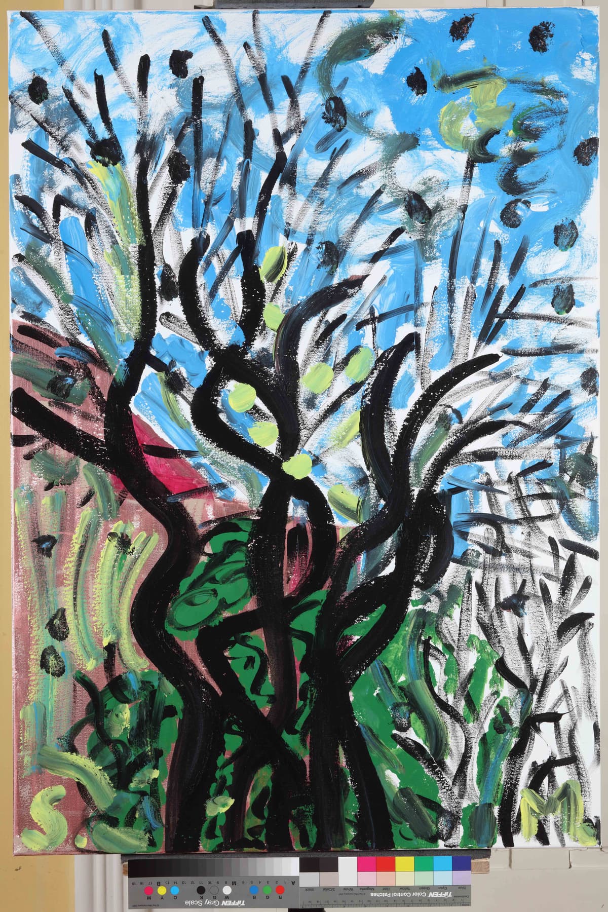 U Brešćenskoga / At Brešćenski's, 2023 — Acrylic on canvas by Saša Mesić
